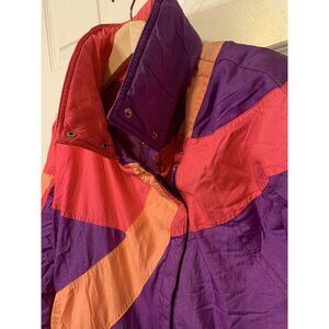 Vintage White Stag Ski Wear Pink Purple‎ Orange Winter Snow Jacket Womens Sz M
